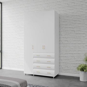 ארון בגדים 3 דלתות 4 מגירות דגם יהלום 120X240