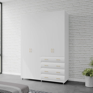 ארון בגדים 4 דלתות 4 מגירות דגם יהלום 160X240