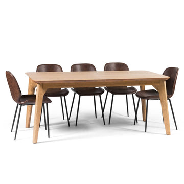 LIBI SET | סט פינת אוכל מלבנית נפתחת דגם ליבי כולל 6 כיסאות מרופדים