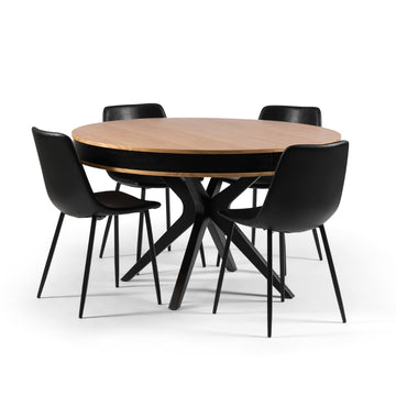 MARLEN SET Non-Expandable | סט פינת אוכל עגולה לא נפתחת דגם מרלן הכוללת 4 כיסאות מרופדים